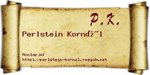 Perlstein Kornél névjegykártya