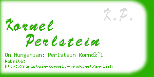 kornel perlstein business card